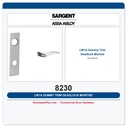 Sargent 8230 LW1A Dummy Trim Deadlock Mortise Deadbolt | LA Keyway, Grade 1 Commercial