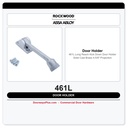 Rockwood 461L Long Reach Kick Down Door Holder | Solid Cast Brass | 4-5/8" Projection