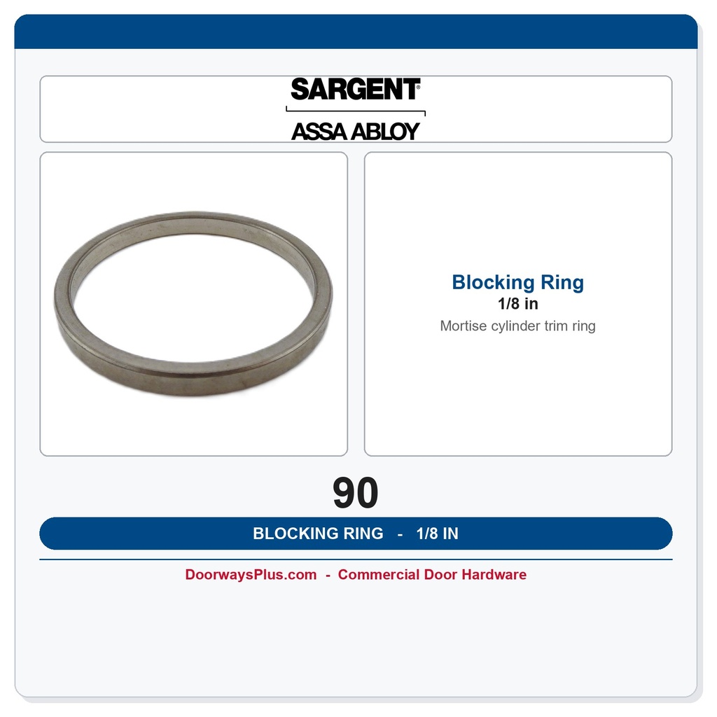 Sargent 90 Cylinder Trim Ring 1/8" – Mortise Cylinder Blocking Ring