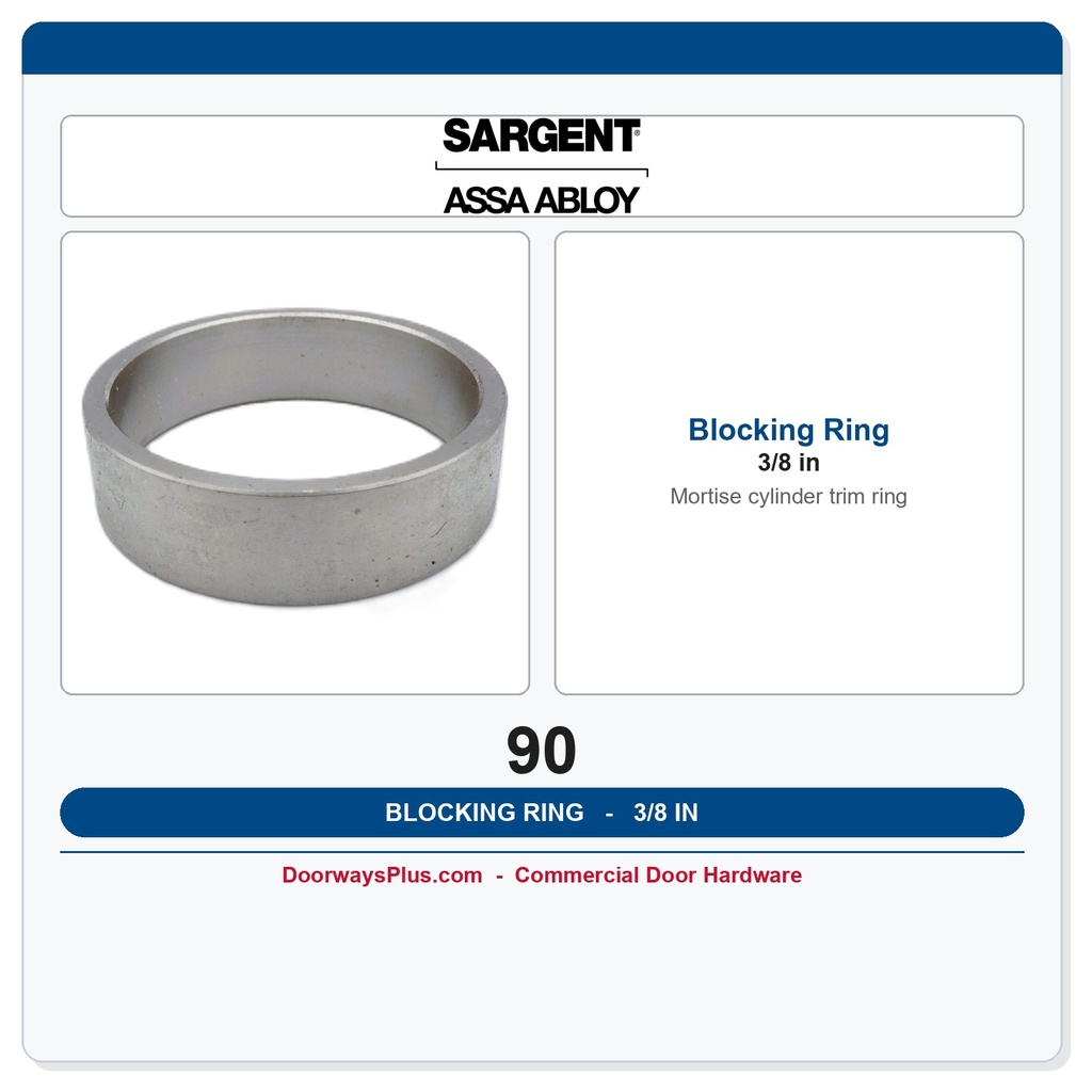 Sargent 90 Cylinder Trim Ring 3/8" – Mortise Blocking Ring Replacement