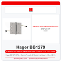 Hager BB1279 ETM-4 Electric Transfer & Monitoring Hinge 4-1/2x4-1/2 US26D 4-Wire