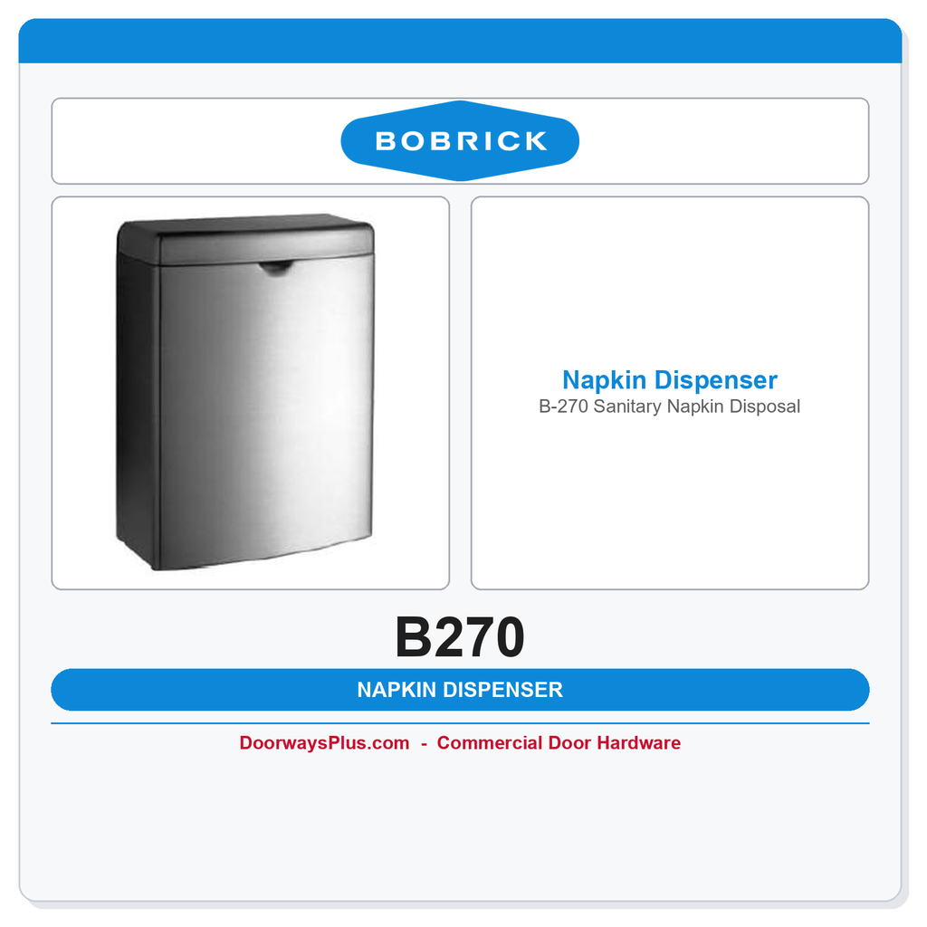 Bobrick B-270 Sanitary Napkin Disposal | Contura Series Surface Mounted