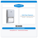 Bobrick B-3888 Recessed Double Roll Toilet Paper Dispenser — Satin Stainless Steel