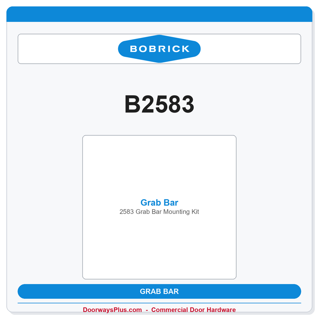 Bobrick 2583 Grab Bar Mounting Kit | SS Thru-Bolt Fasteners for Partitions