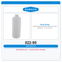 Bobrick 822-95 Replacement Soap Bottle for B-822 Dispenser – 34 oz, No Cap