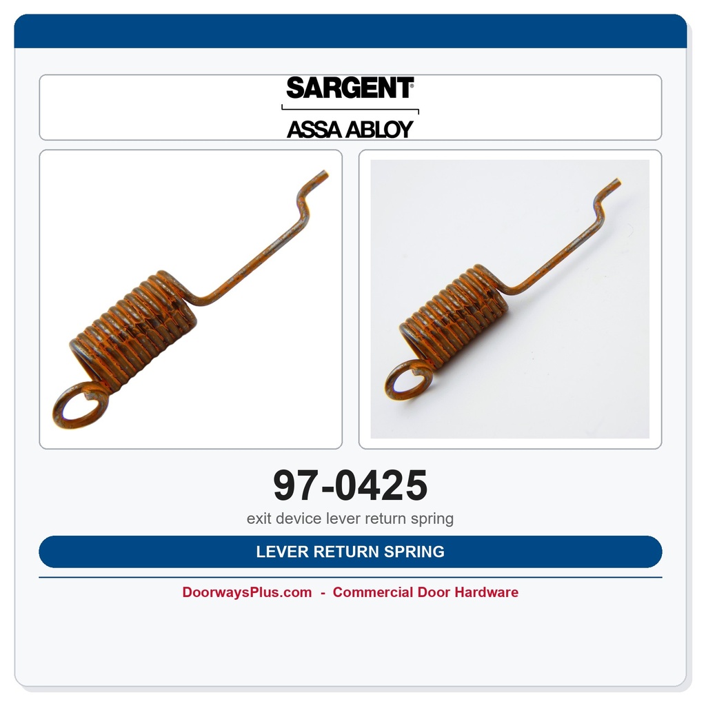 Sargent 97-0425 Lever Return Spring | 700 Series ET Trim (713-8, 715-8)