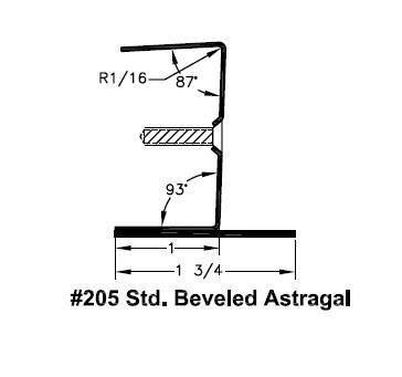All Metal Stamping 205 Steel Astragal 83-1/4" – Fire-Rated Door Pair Seal