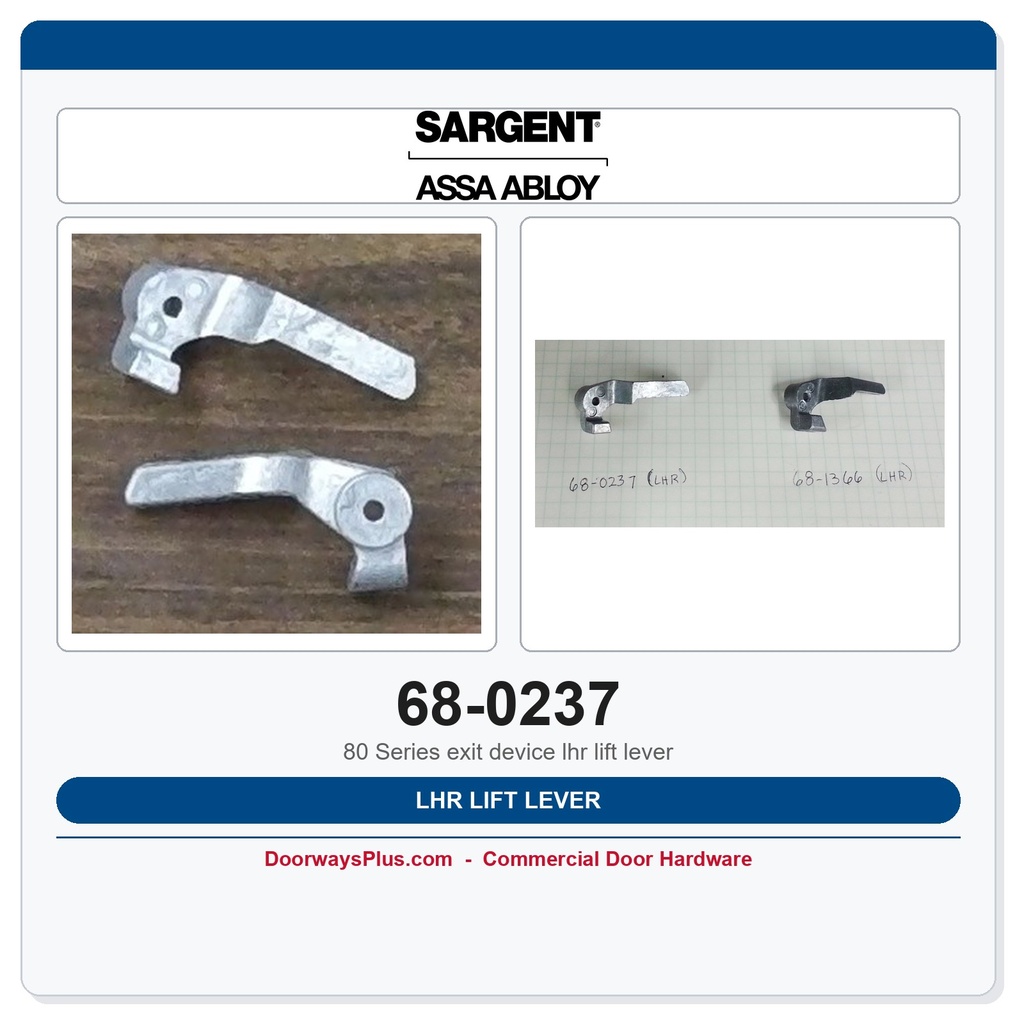 Sargent 68-0237 LHR Lift Lever | 8800 Series Rim Exit Device Part