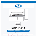 NGP 130SA Silicone Perimeter Weatherstrip – Clear Aluminum, Per Foot