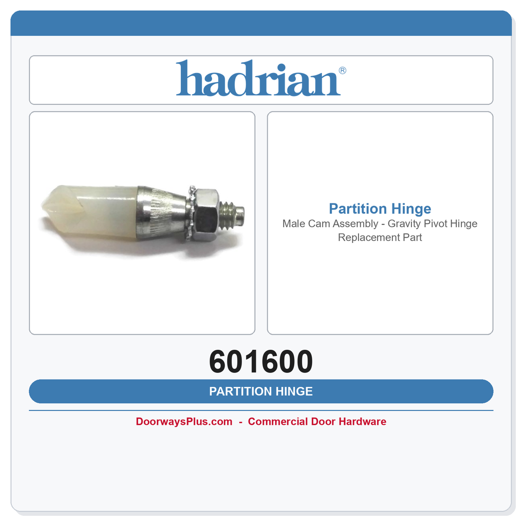 Hadrian 601600 Male Cam Assembly – Gravity Pivot Hinge Replacement Part