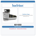 Hadrian 601550 Lower Wrap-Around Hinge | Toilet Partition Replacement Part
