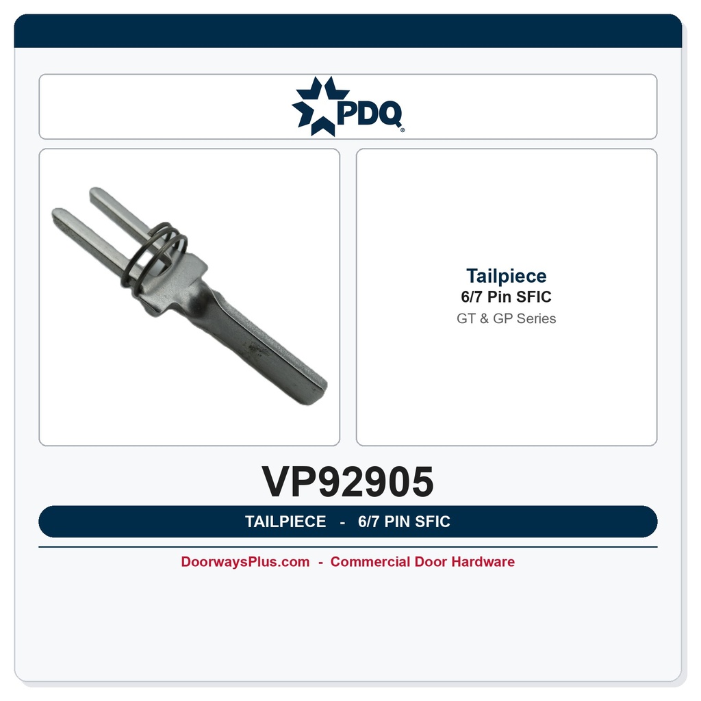 PDQ VP92905 IC Tailpiece for GT & GP Series – 6 or 7 Pin SFIC Cores