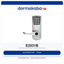 DormaKaba E-Plex E2031B Electronic Pushbutton Lock 26D Satin Chrome – Grade 1 ADA UL 10C