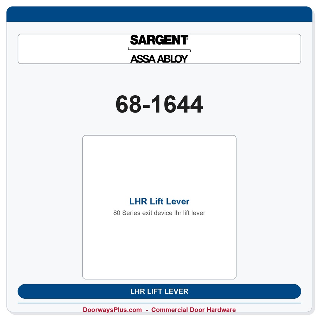 Sargent 68-1644 LHR Lift Lever | 8400 Series CVR Exit Device Part