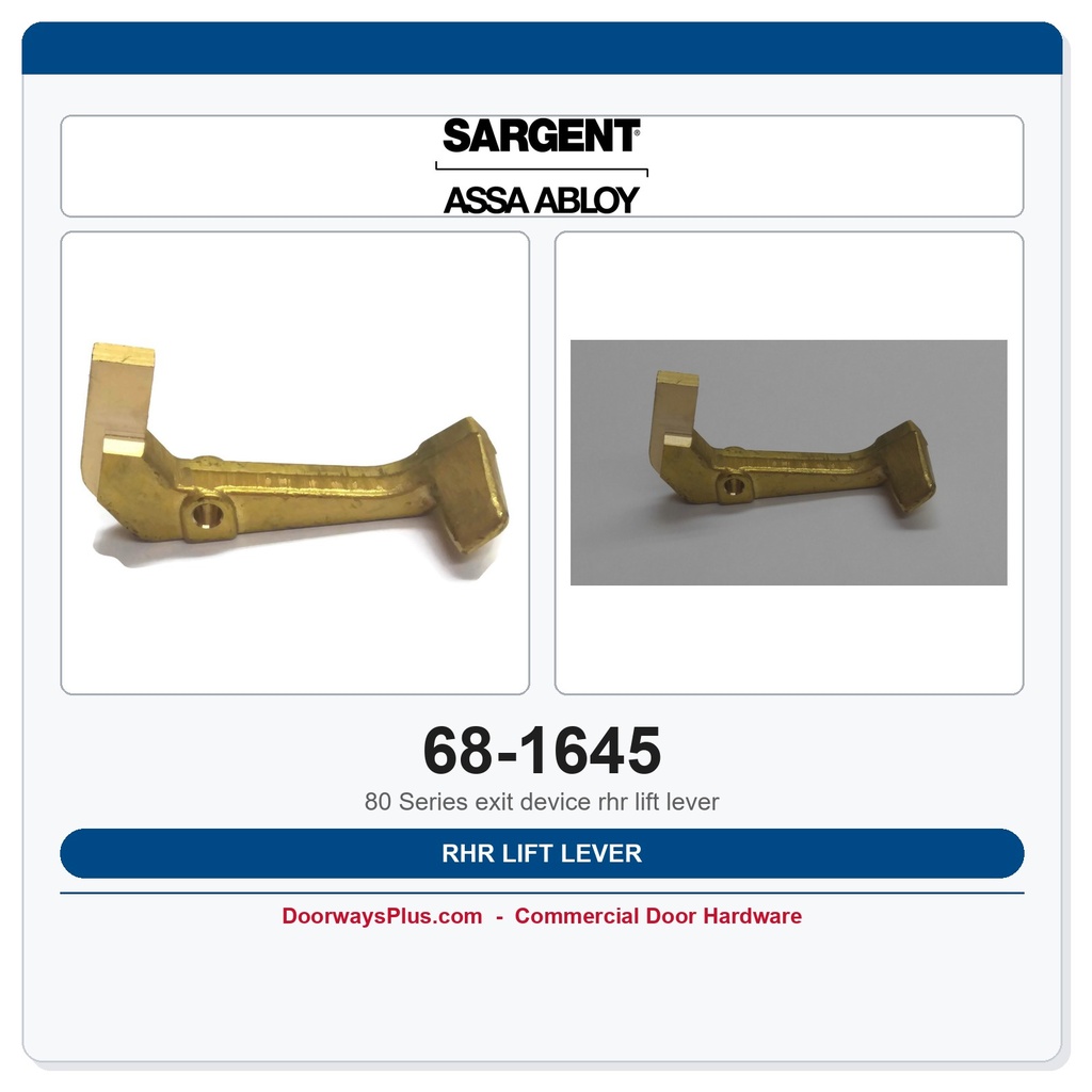 Sargent 68-1645 RHR Lift Lever | 8400 Series CVR Exit Device Part