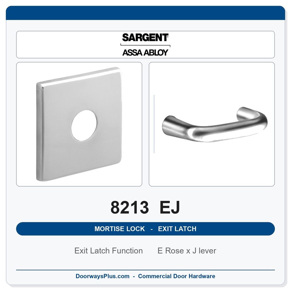 Sargent 8213 EJ Trim Exit Latch Mortise Latchset | Grade 1 Commercial