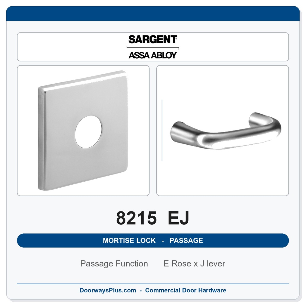 Sargent 8215 EJ Trim Passage or Closet Mortise Latchset | Grade 1 Commercial