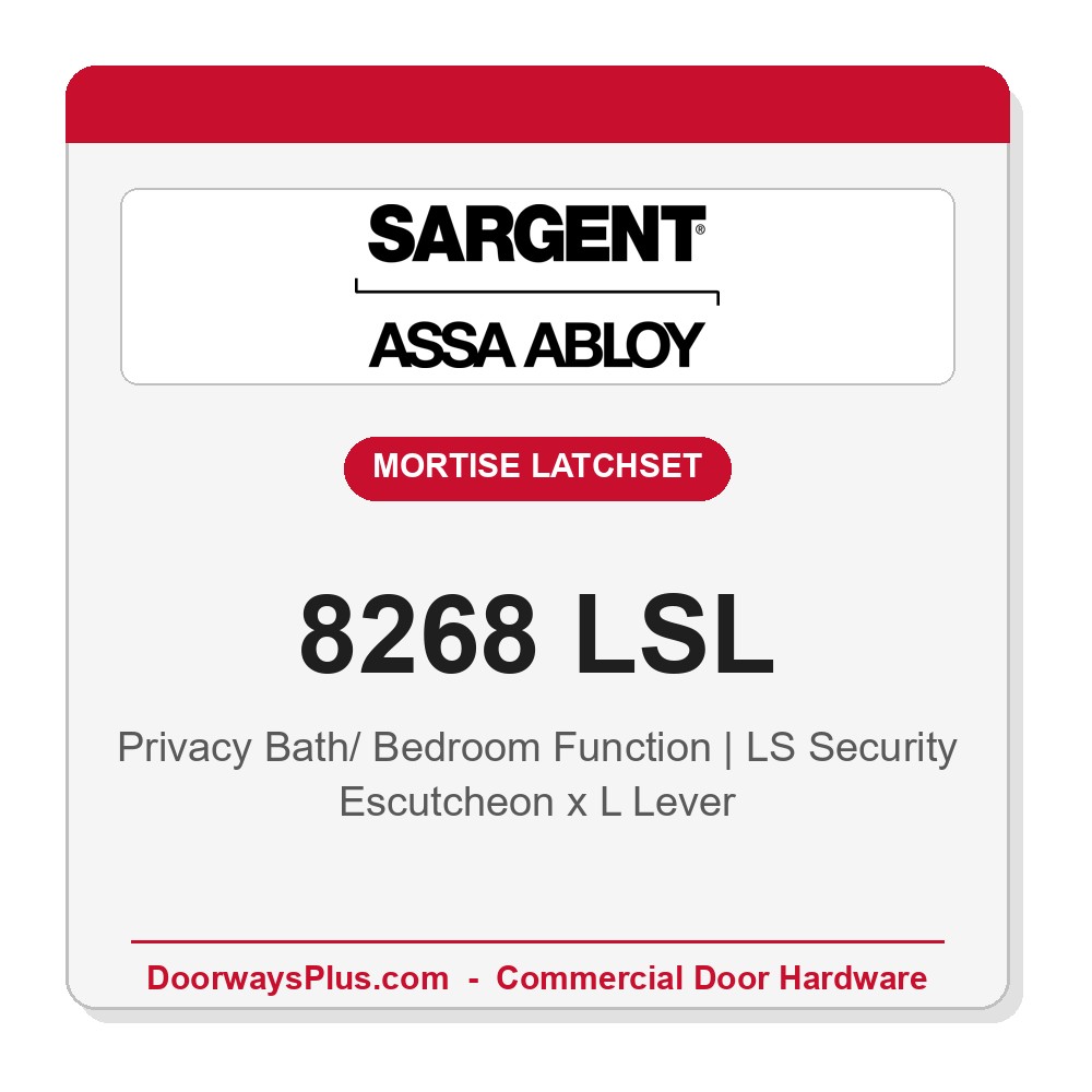 Sargent 8268 LSL Trim Mortise Privacy Latchset with Independent Deadbolt | Grade 1 Commercial