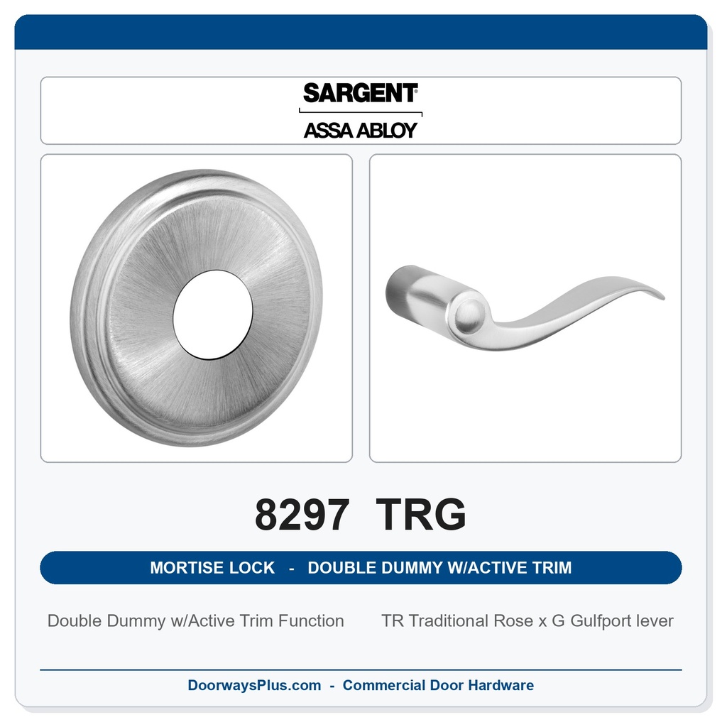 Sargent 8297 TRG Trim Mortise Double Dummy w/Active Trim | Grade 1 Commercial