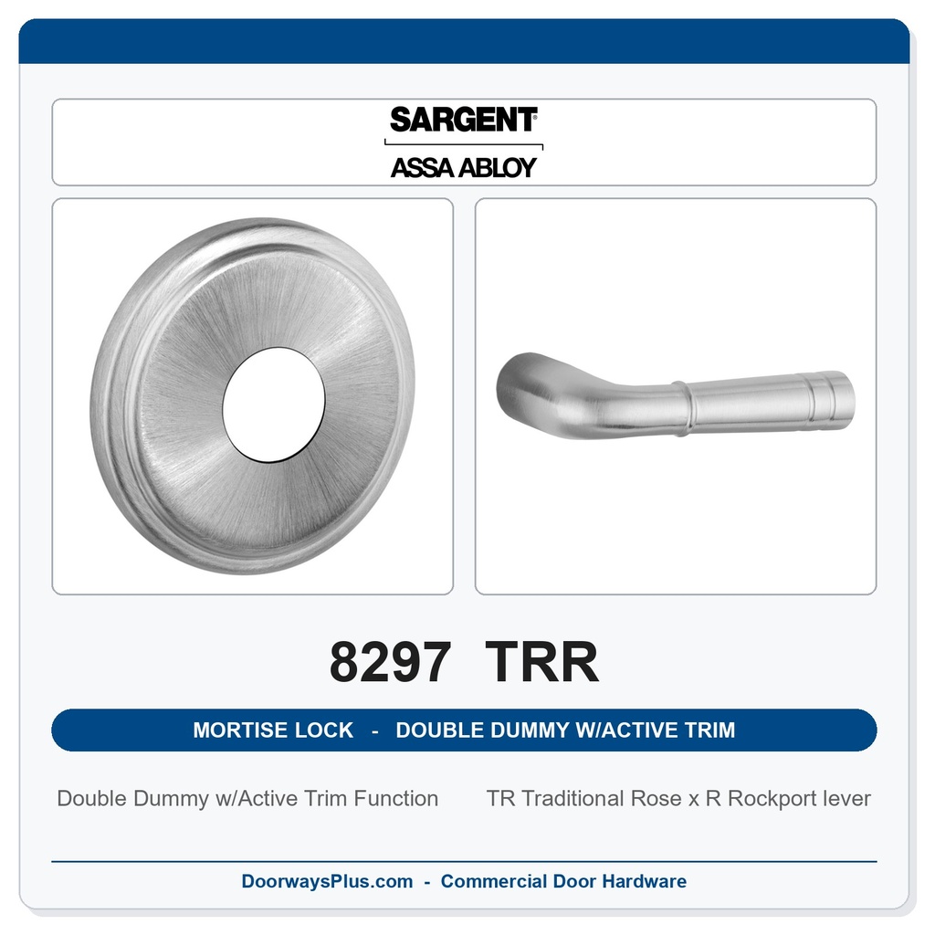 Sargent 8297 TRR Trim Mortise Double Dummy w/Active Trim | Grade 1 Commercial