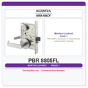 Accentra PBR 8805FL Storeroom Or Closet Mortise Lockset – Grade 1 Security