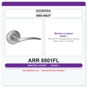 Accentra ARR 8801FL Passage Mortise Latchset – ANSI Grade 1, Fire Rated