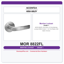 Accentra MOR 8822FL Dormitory Or Exit Mortise Lockset – ANSI Grade 1, UL Fire Rated, 626 Satin Chrome