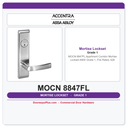 Accentra MOCN 8847FL Apartment Corridor Mortise Lockset – ANSI Grade 1, Fire Rated, 626