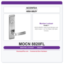 Accentra MOCN 8820FL Hotel Guest Mortise Lock – ANSI Grade 1, UL Fire Rated, 626 Satin Chrome