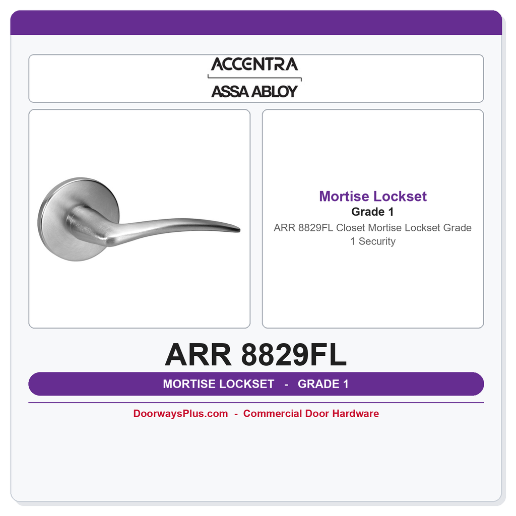 Accentra ARR 8829FL Closet Mortise Lockset – Grade 1 Security