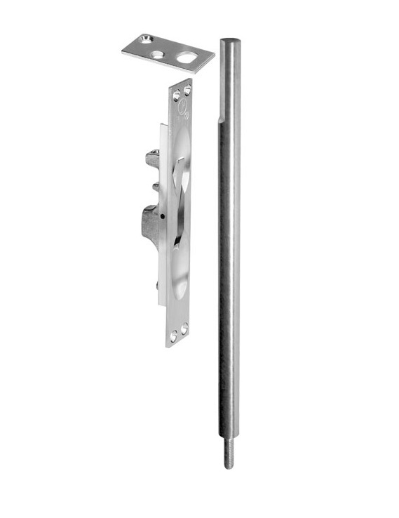 Rockwood 556WS Windstorm Flush Bolt | US26D Stainless Steel Rod | HVHZ 3-Hr Fire Rated