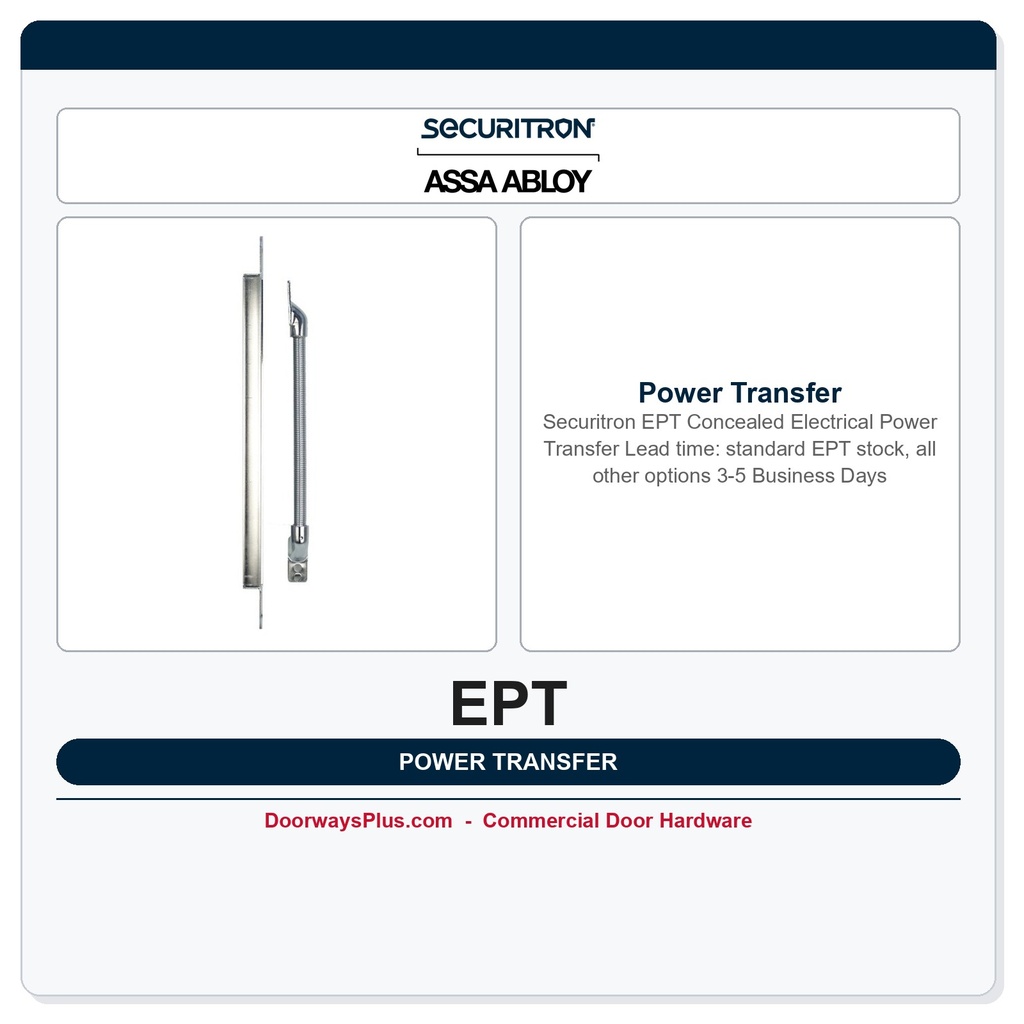 Securitron EPT Concealed Electrical Power Transfer — Standard Swing, 10" Cord