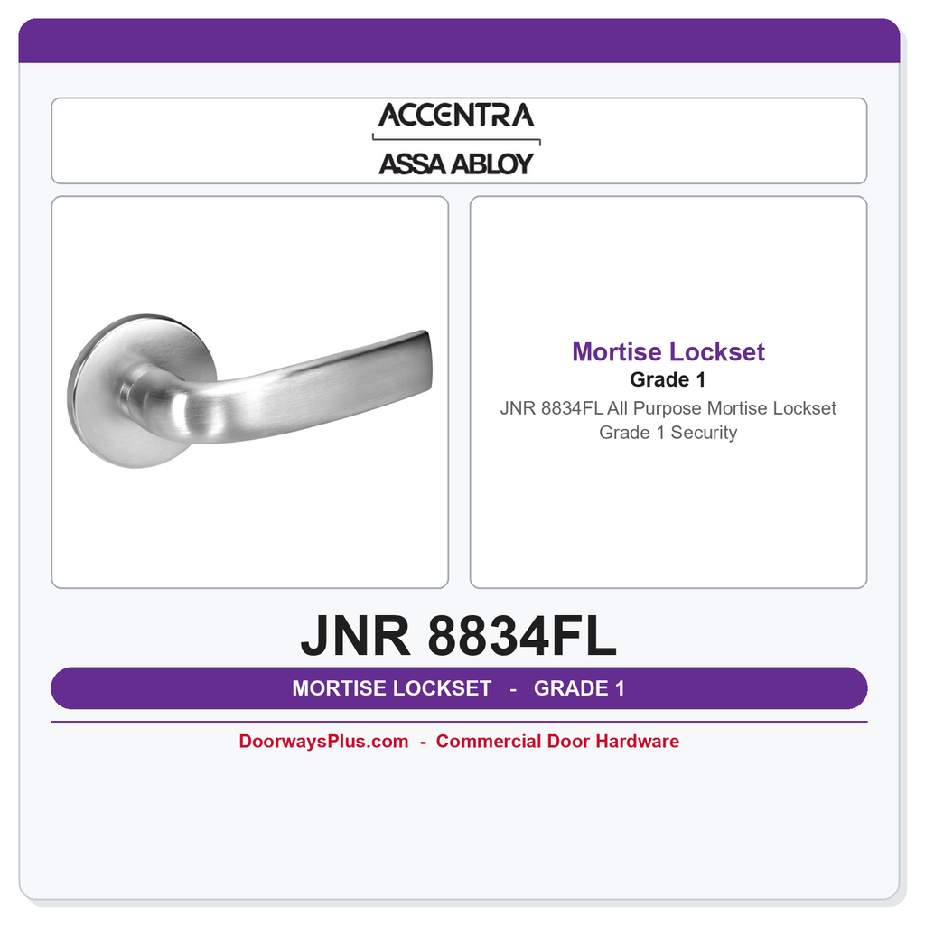 Accentra JNR 8834FL All Purpose Mortise Lockset – Grade 1 Security