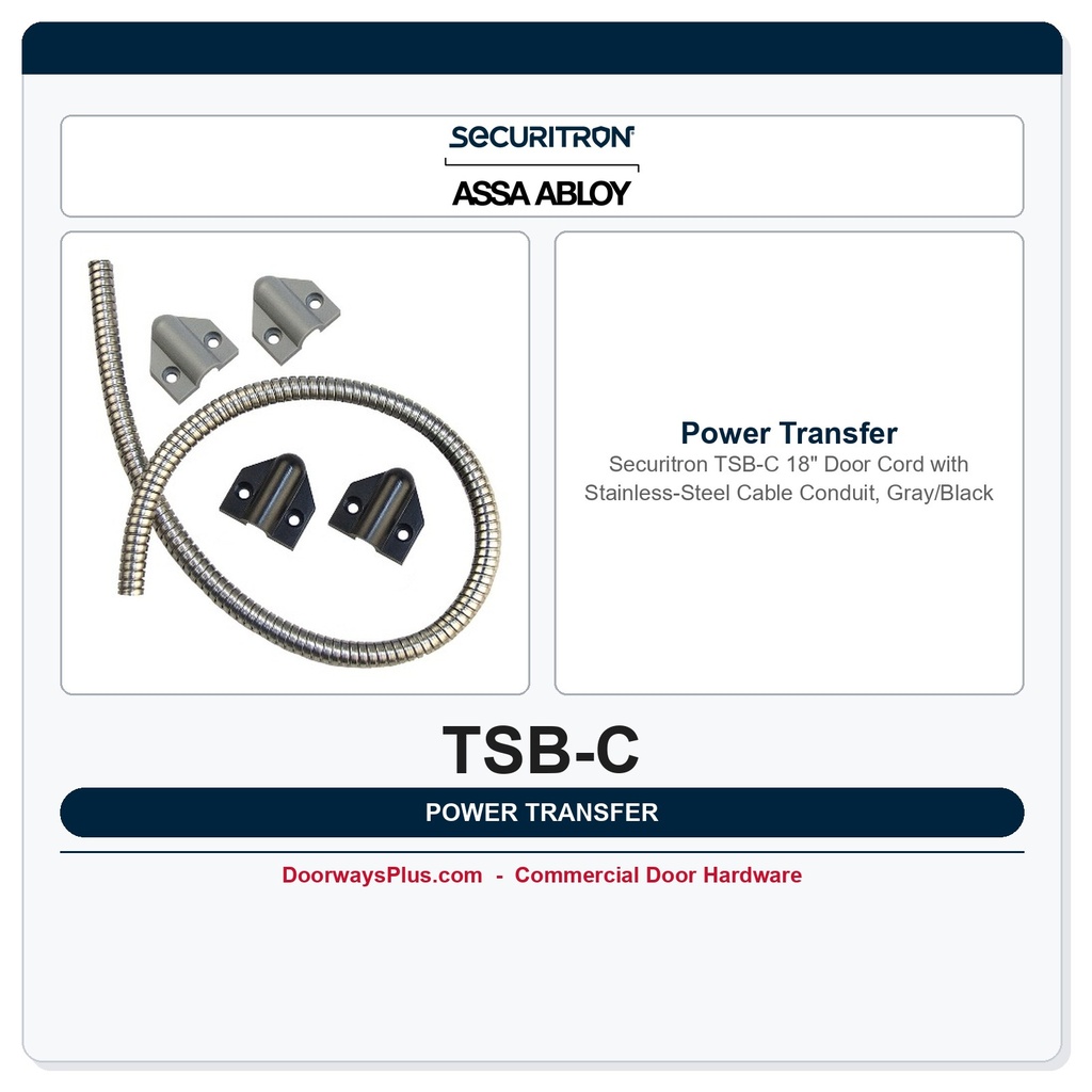 Securitron TSB-C 18" Armored Door Cord Power Transfer Cable