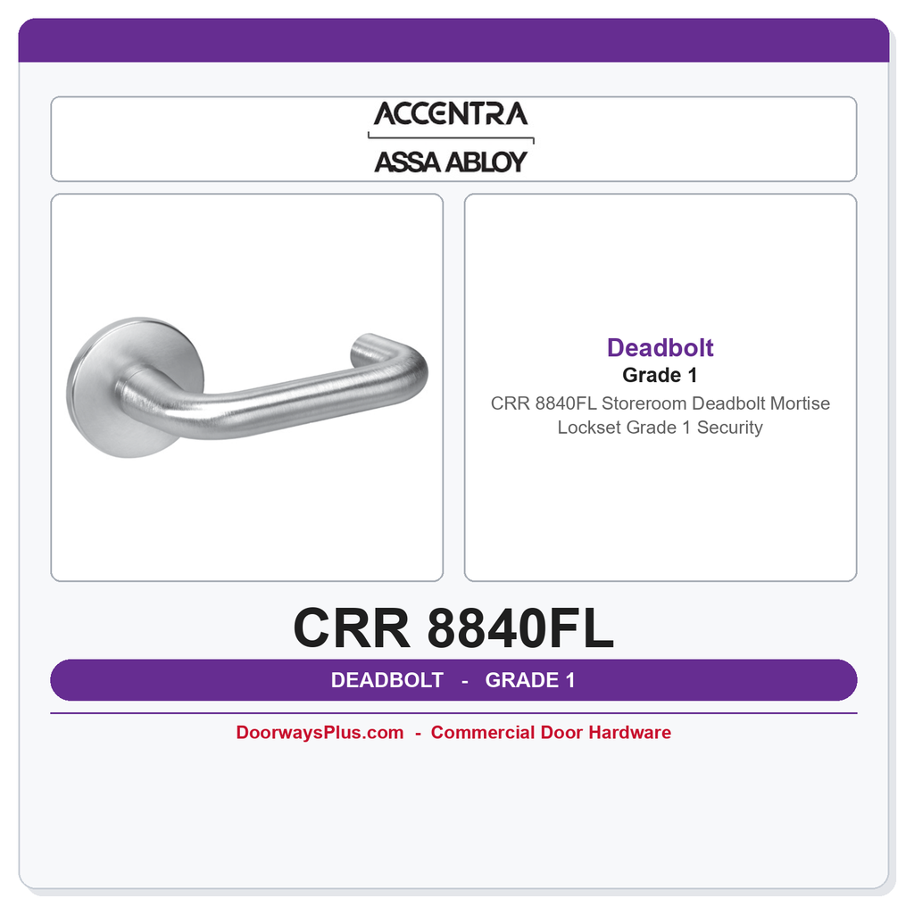 Accentra CRR 8840FL Storeroom Deadbolt Mortise Lockset – Grade 1 Security