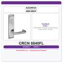 Accentra CRCN 8840FL Storeroom Deadbolt Mortise Lockset – Grade 1 Security