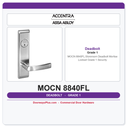 Accentra MOCN 8840FL Storeroom Deadbolt Mortise Lockset – Grade 1 Security