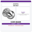 Accentra COR 8840K Storeroom Deadbolt Mortise Lockset – Grade 1 Security