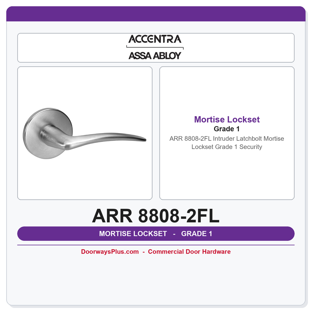Accentra ARR 8808-2FL Intruder Latchbolt Mortise Lockset – Grade 1 Security