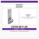 Accentra COCN 8811-2K Classroom Deadbolt Mortise Lockset – Grade 1 Security