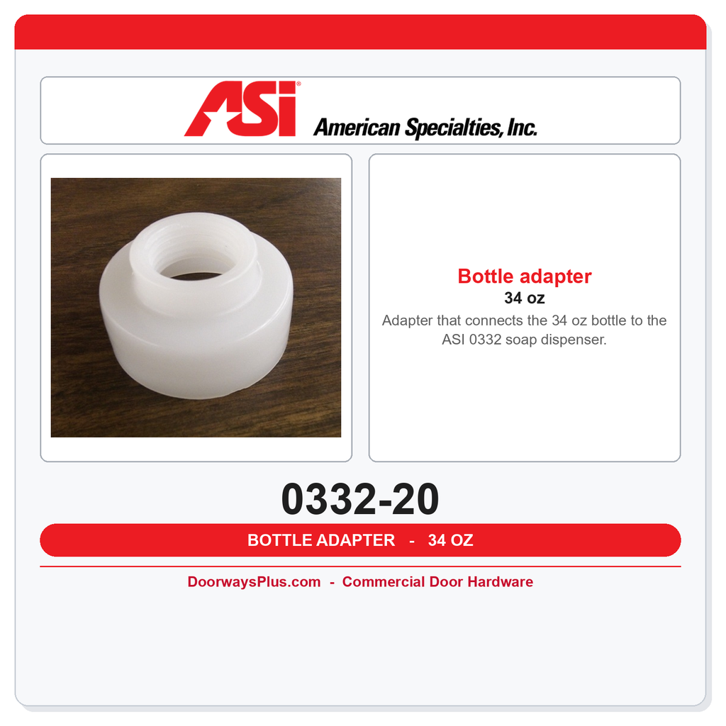 ASI 0332-20 Adapter for 34 oz Soap Dispenser Bottle | OEM Replacement Part