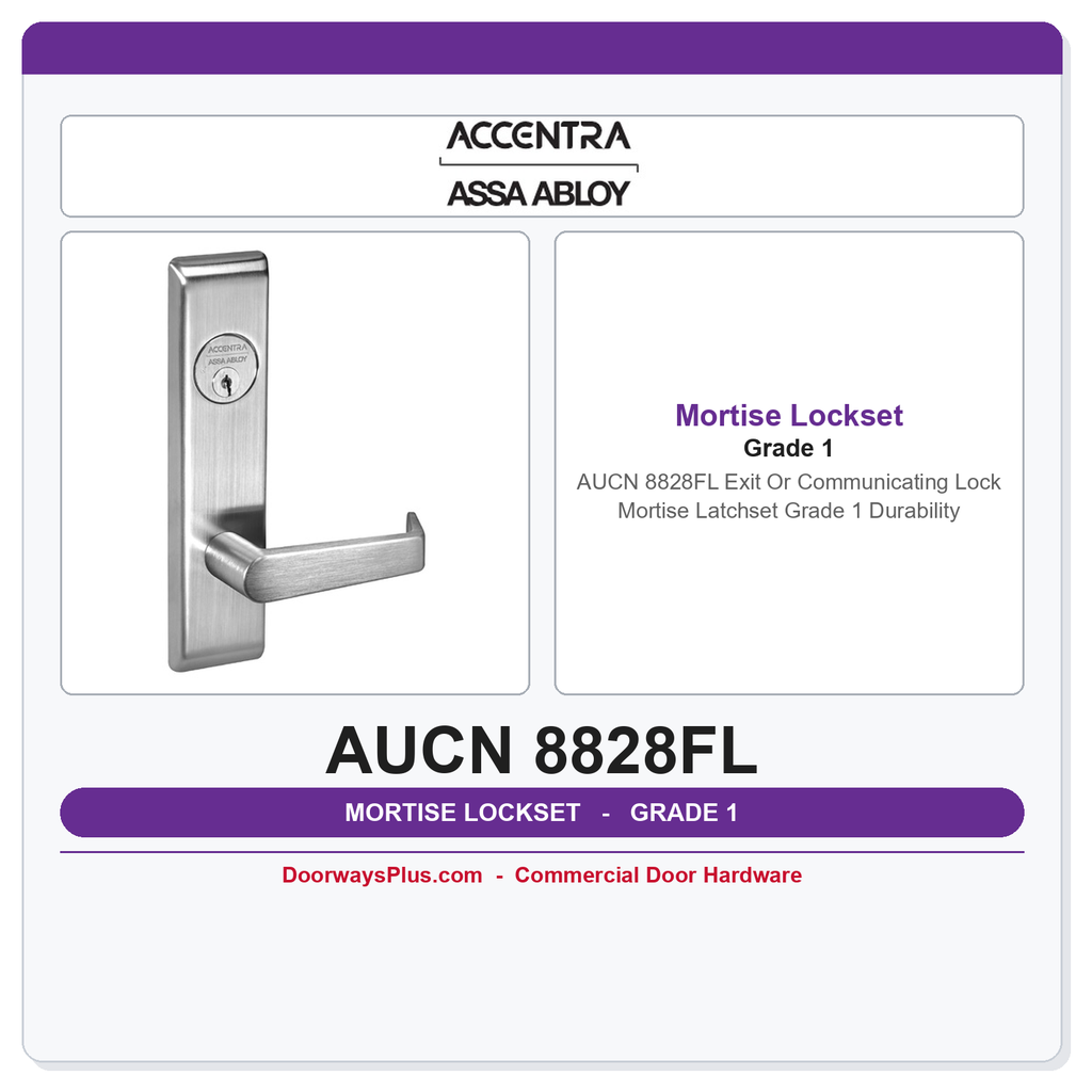 Accentra AUCN 8828FL Exit Or Communicating Lock Mortise Latchset – Grade 1 Durability