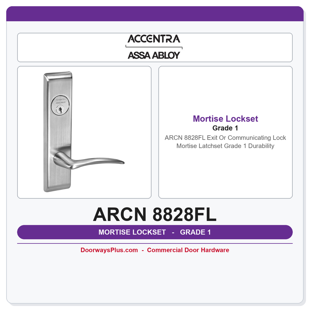 Accentra ARCN 8828FL Exit Or Communicating Lock Mortise Latchset – Grade 1 Durability