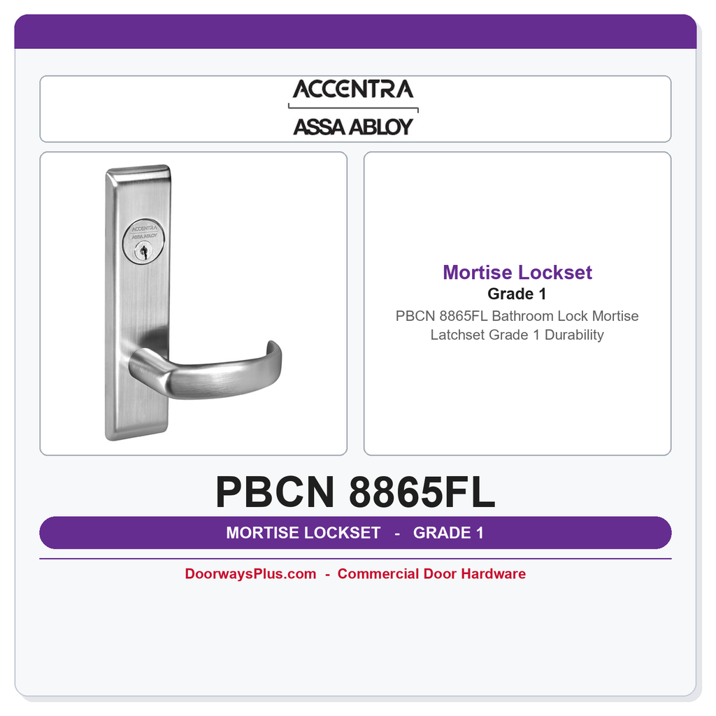 Accentra PBCN 8865FL Bathroom Lock Mortise Latchset – Grade 1 Durability