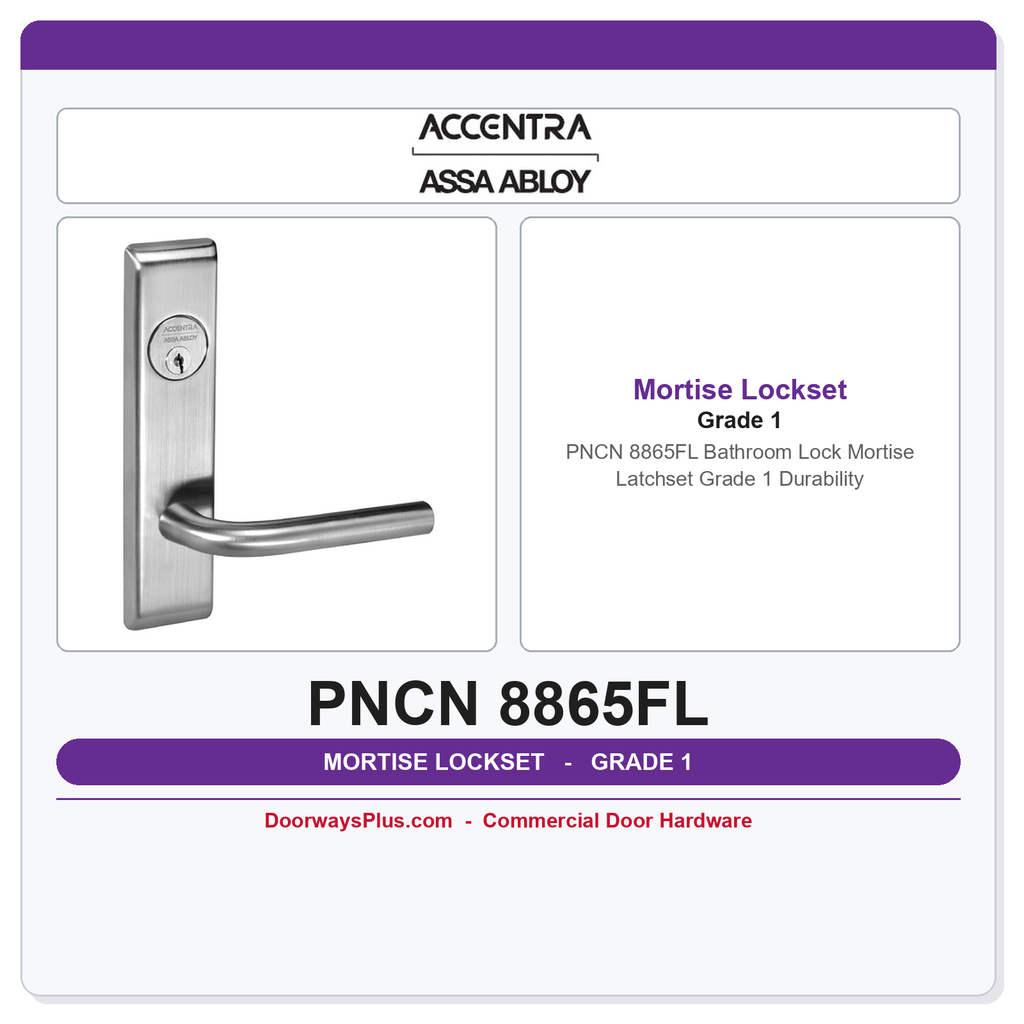 Accentra PNCN 8865FL Bathroom Lock Mortise Latchset – Grade 1 Durability