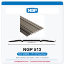 NGP 513 Flat Saddle Threshold 5" x 1/4" | ADA Fire-Rated Mill Aluminum | National Guard