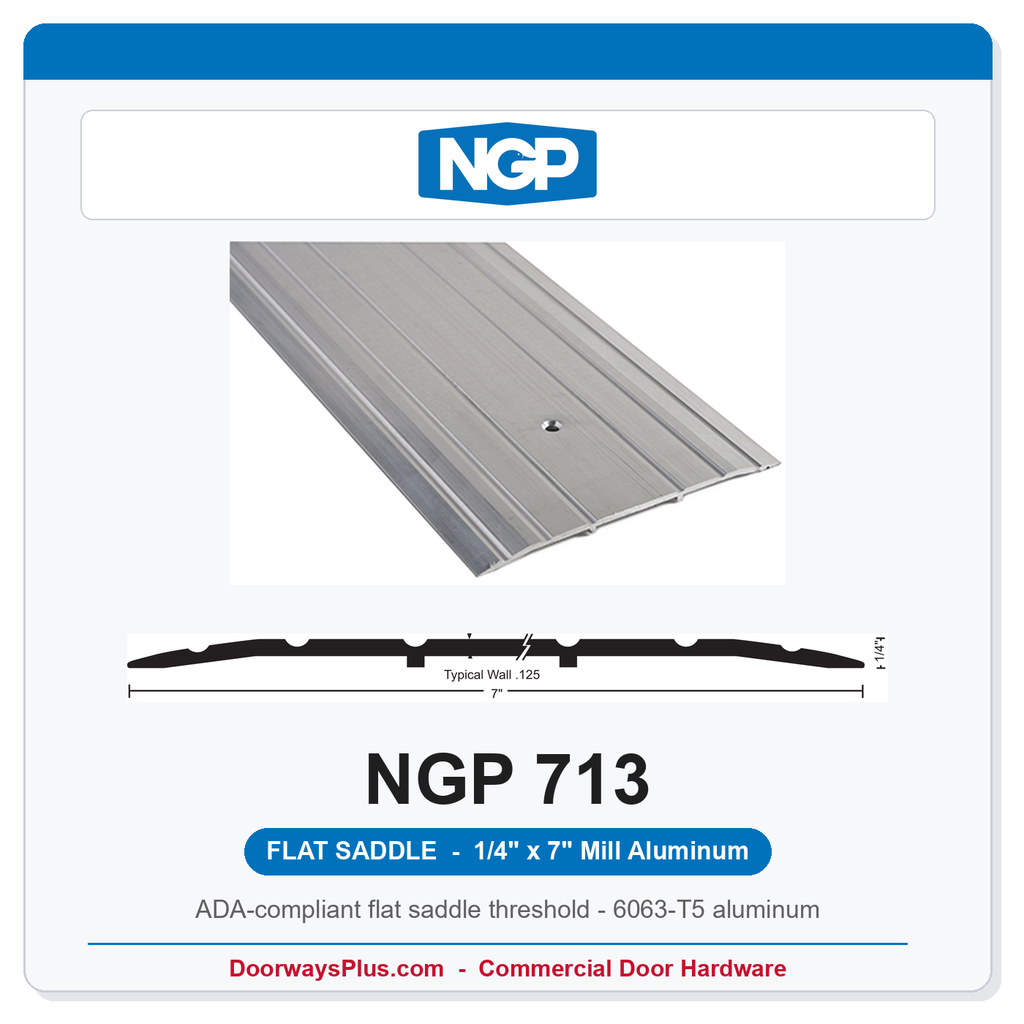 NGP 713 Flat Saddle Threshold 7" x 1/4" | National Guard Products Mill Aluminum
