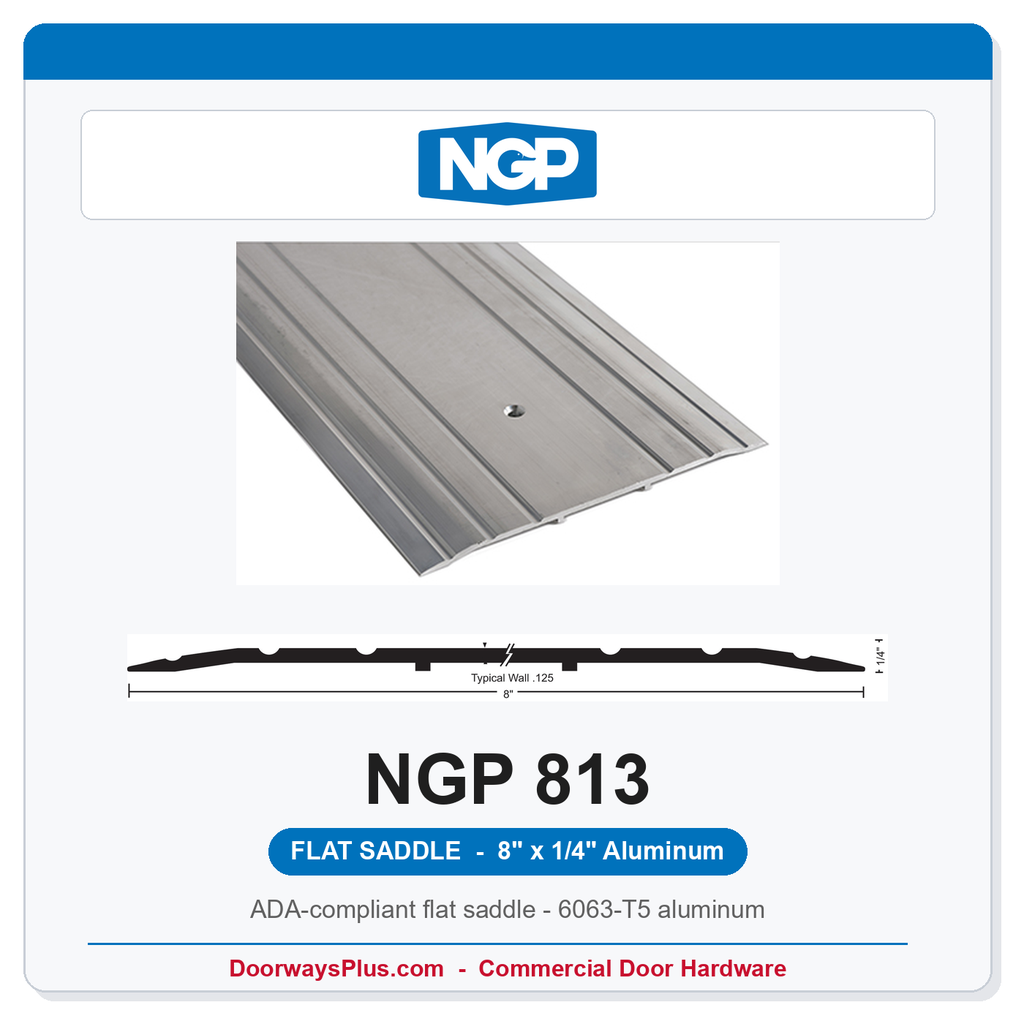 NGP 813 Flat Saddle Threshold 8" x 1/4" ADA Fire Rated | National Guard Products
