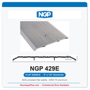 NGP 429E Flat Saddle Threshold 9" x 1/2" | ADA Fire Rated Aluminum | National Guard
