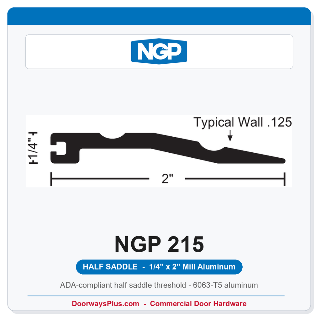 NGP 215 Half Saddle Threshold 2" x 1/4" Aluminum | National Guard